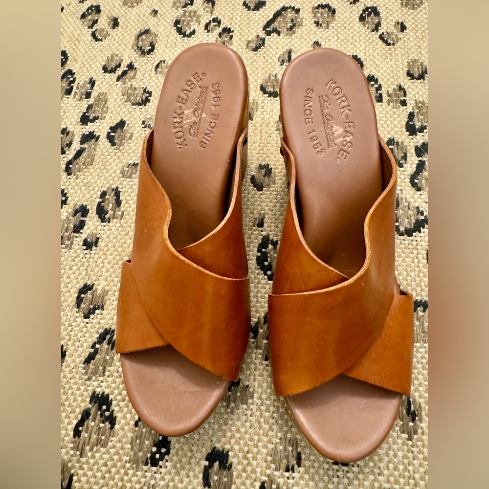 Kork Ease Leather Platform Sandals Size 8